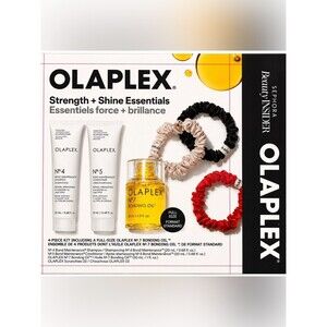 OLAPLEX Strength + Shine Essentials 4pc Set No 4 No 5 No 7 Oil + Scrunch